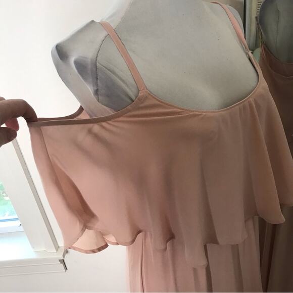 Show Me Your MuMu Caitlin Ruffle Maxi Dress Pink Size Small Prom Bridesmaid - Picture 7 of 11